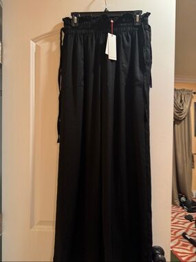 Red Carter Black Elastic-Waist Pants Swim Coverup